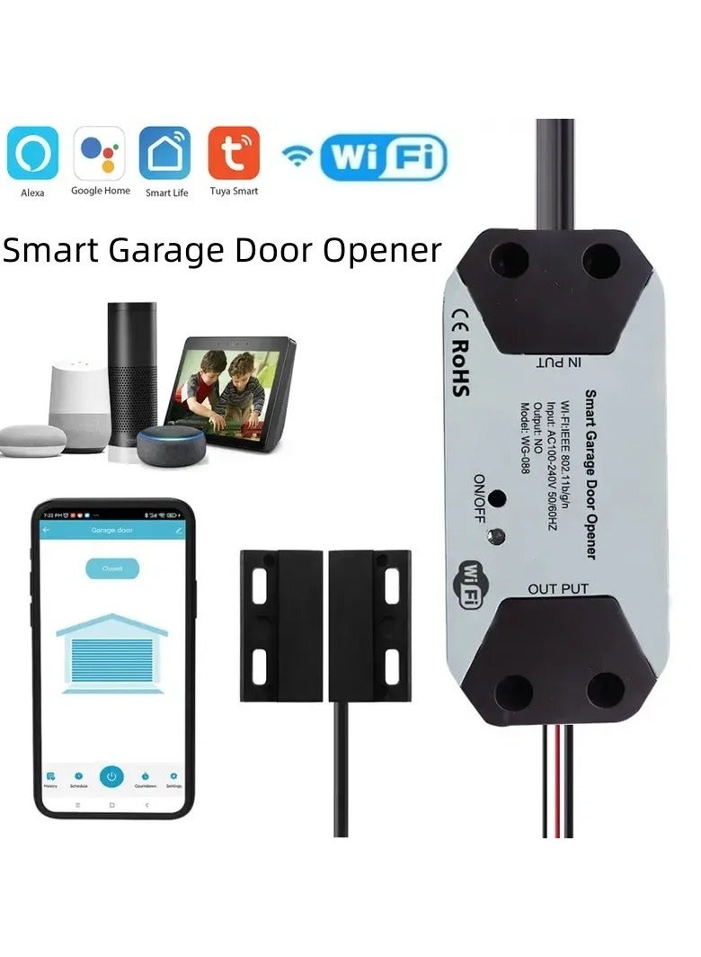 UanTii Tuya WiFi Smart Garage Door Opener Controller Motorized Door Opener Wireless Remote Works With Voice Control Alexa Google Home - Image 1